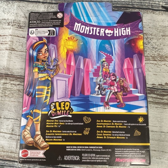 Monster High Cleo de Nile Doll Blue/Gold Outfit w/ Accessories & Pet Dog - Picture 4 of 7